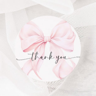 Roze Strik Bruiloftsfeest Ronde Sticker