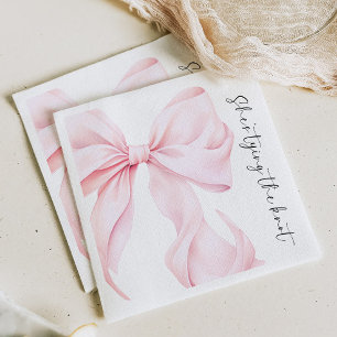 Roze Strik Bruiloftsshower Papieren Servet