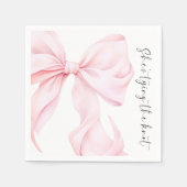 Roze Strik Bruiloftsshower Papieren Servet (Voorkant)