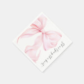Roze Strik Bruiloftsshower Papieren Servet (Hoek)