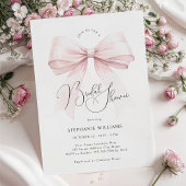 Roze Strik Bruiloftsshower Uitnodiging