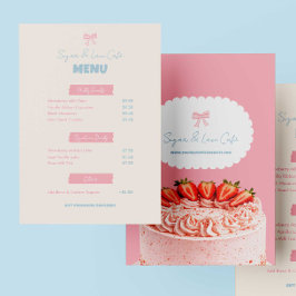 Roze Strik Café Menu Aangepaste Bakkerij Pastelkle