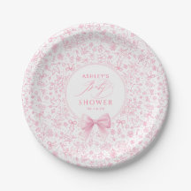 Roze Strik Chinoiserie Wilde Bloemen Baby Shower