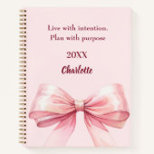 Roze strik citaat notitieboek (Voorkant)