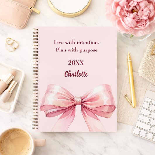 Roze strik citaat notitieboek