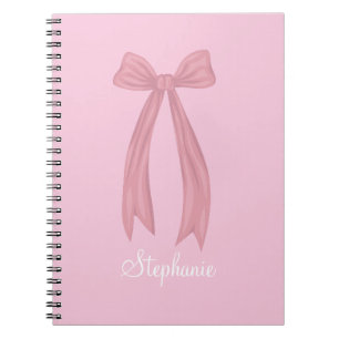 Roze Strik Coquette Aangepaste Naam Schattig Mei Notitieboek