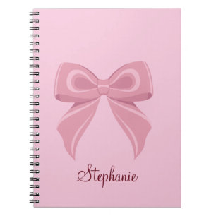 Roze Strik Coquette Aangepaste Naam Schattige Me Notitieboek