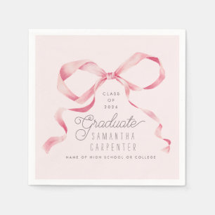 Roze Strik Coquette Afstudeerfeest  Servet