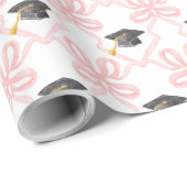 Roze strik Coquette Afstuderen Cadeaupapier (Rol Hoek)