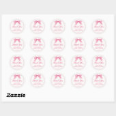 Roze Strik Coquette Baby Shower Bedankt Ronde Sticker (Vel)