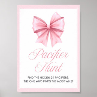 Roze Strik Coquette Baby Shower Bord Poster
