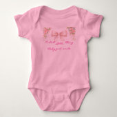 Roze Strik Coquette Bloem Meisje Baby Romper (Voorkant)
