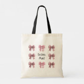 Roze Strik Coquette Bruidsfeest Tote Bag (Achterkant)