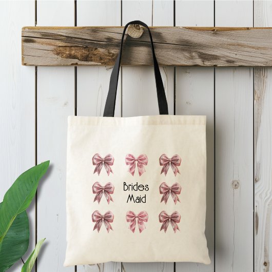Roze Strik Coquette Bruidsfeestje Tote Bag