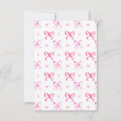 Roze Strik Coquette Bruiloft Custom QR Code Bedankkaart (Achterkant)