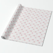 Roze strik Coquette cadeaupapier vintage (Uitgerold)