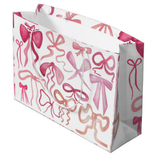 Roze Strik Coquette Cadeautas voor Babyfeestje Zak
