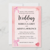 Roze Strik Coquette Elegante Moderne Elegante Trou Kaart (Voorkant)