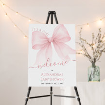 Roze Strik Coquette Elegante Welkom Baby Meisje Sh