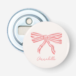 Roze strik coquette esthetiek button flesopener