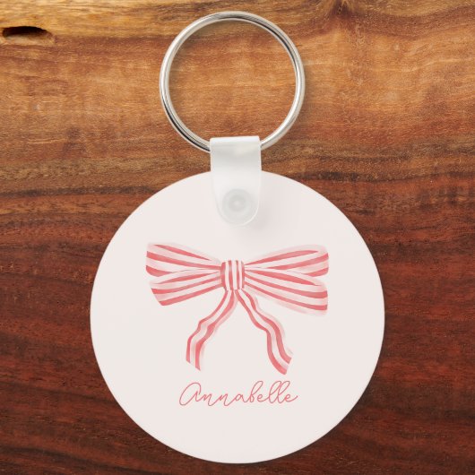 Roze strik coquette esthetisch sleutelhanger (Achterkant)