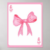 Roze Strik Coquette Esthetisch Speelkaart Poster (Voorkant)