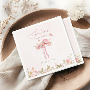 Roze strik coquette FLORALE afstudeerceremonie Servet