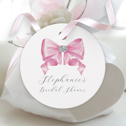 Roze Strik Coquette Glam Bruiloft Feest Bedankjes Labels