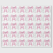 Roze Strik Coquette Glam Bruiloft Feest Cadeaupapier (Vlak)