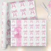 Roze Strik Coquette Glam Bruiloftsfeest Cadeaupapier