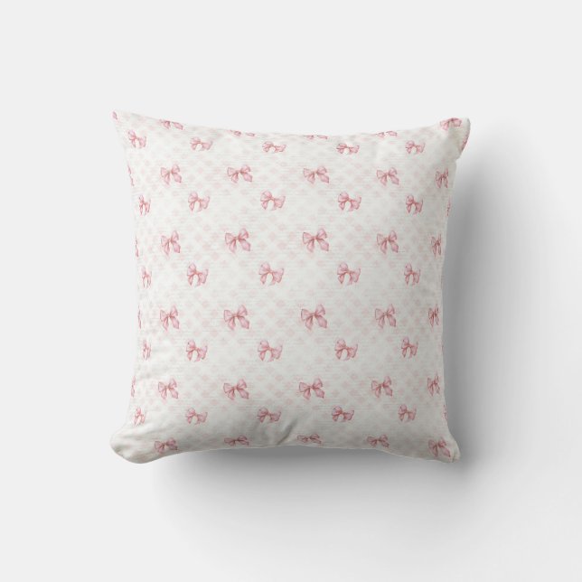 Roze Strik Coquette Kussen (Voorkant)