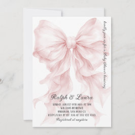 Roze Strik Coquette Meisje Baby Shower Kaart