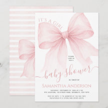 Roze Strik Coquette Meisje Baby Shower