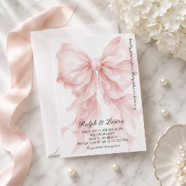 Roze Strik Coquette Meisje Baby Shower Kaart