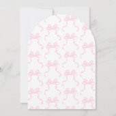 Roze Strik Coquette Meisjes 11e Verjaardagsfeest B Kaart (Achterkant)