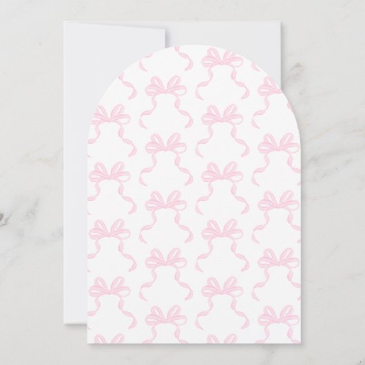 Roze Strik Coquette Meisjes 11e Verjaardagsfeest B Kaart (Achterkant)