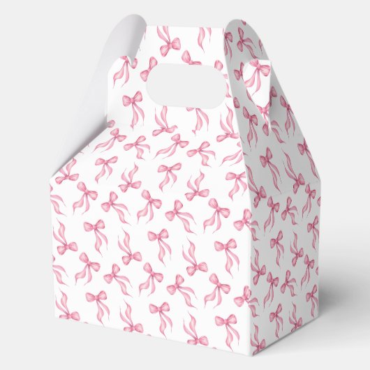 Roze Strik Coquette Persoonlijke Bruidsdouche Bedankdoosjes (Achterkant)