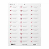 Roze Strik Coquette Retouradres Etiket (Full Sheet)