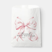 Roze Strik Coquette Strik Thema Bedankzakje (Voorkant)