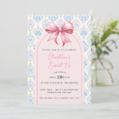 Roze Strik Coquette Sweet 16 Kaart (Staand voorkant)