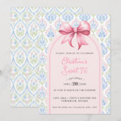 Roze Strik Coquette Sweet 16 Kaart (Voorkant / Achterkant)