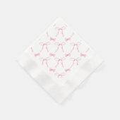 Roze Strik Coquette Thema Feest Papieren Servet (Hoek)