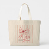 Roze Strik Coquette Trots Mama Grote Tote Bag (Achterkant)