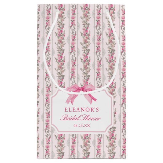 Roze Strik Coquette Trouwfeest Zakje Kleine Cadeau (Achterkant)