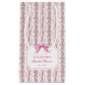 Roze Strik Coquette Trouwfeest Zakje Kleine Cadeau (Voorkant)