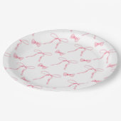 Roze Strik Coquette Verjaardags Papieren Bord (Gekanteld)