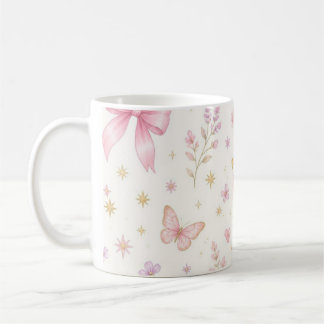 * Roze Strik Coquette Verjaardagskaars voor Meisje Koffiemok