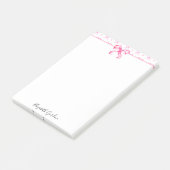 Roze Strik Coquette Waterverf Mooie Aangepaste Naa Post-it® Notes (Schuin)