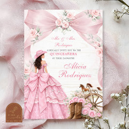 Roze Strik Coquette Western Charra Quinceanera Uit Kaart