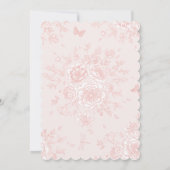 Roze Strik Coquette Whimsy Toile Mijlpijl Verjaard Kaart (Achterkant)